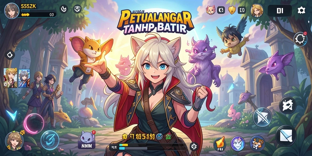 Tampilan menarik dari gameplay 555ZK yang penuh aksi anime.