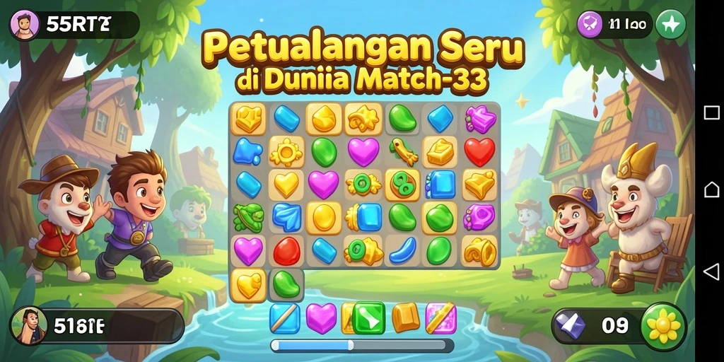 Tampilan seru gameplay pertandingan 3 di 55RT.
