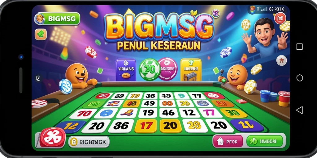 Tangkapan layar yang menunjukkan gameplay seru Bingo di BIGMSG.