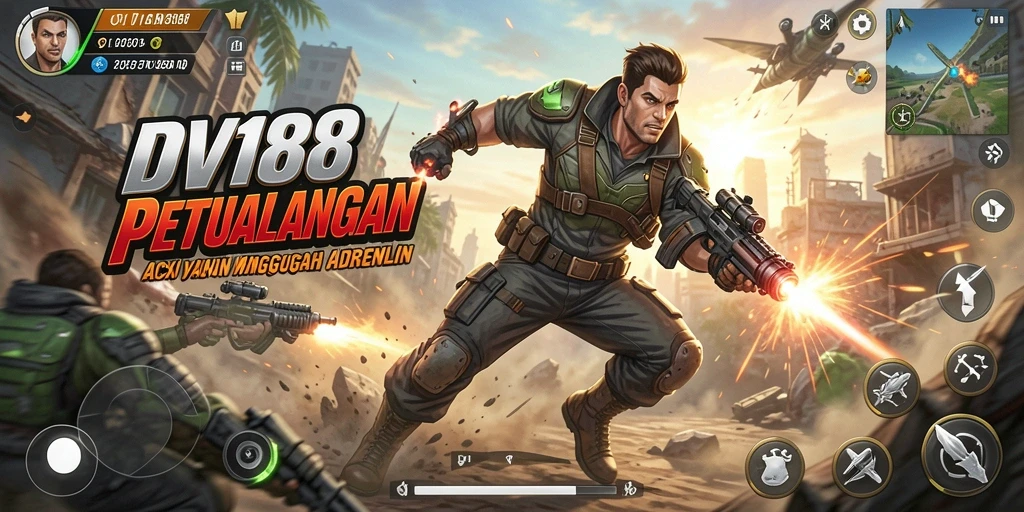 Tangkapan layar game DV188 menampilkan aksi pertempuran yang seru.