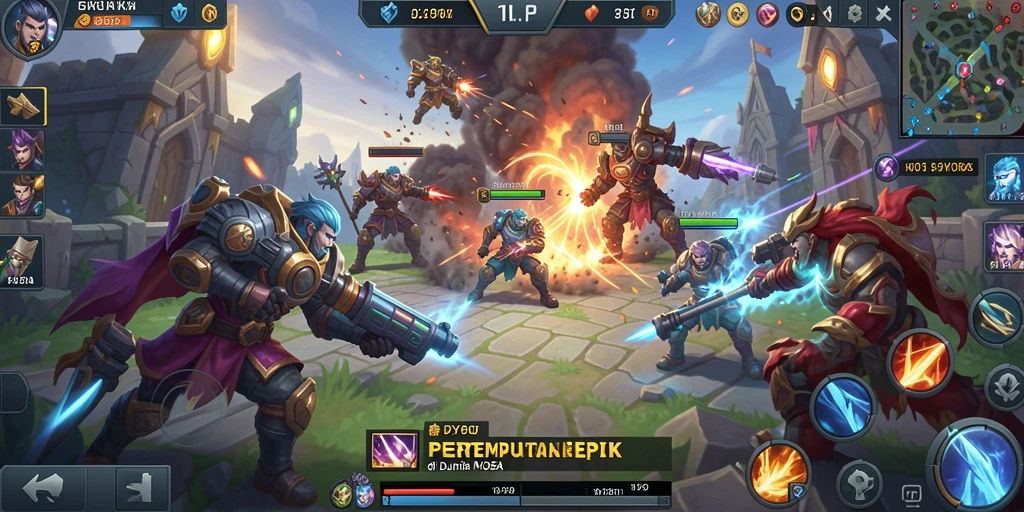 Tampilan gameplay DY01 yang menegangkan dalam pertempuran MOBA.