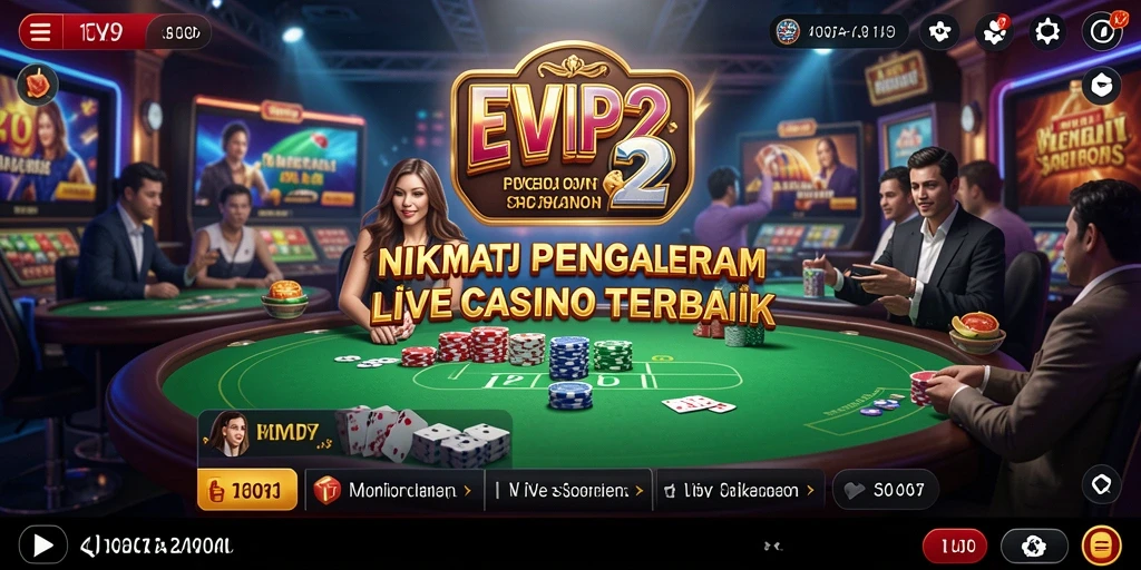 Tampilan gameplay Live Casino yang seru dan interaktif di EVIP2.