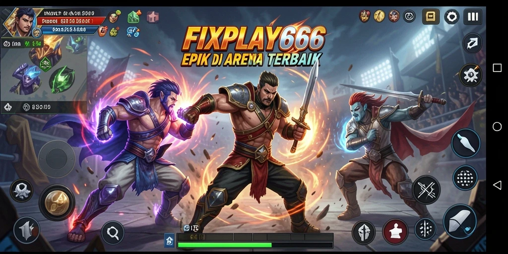 Tampilan pertarungan seru di FIXPLAY666 dengan grafis yang menawan.