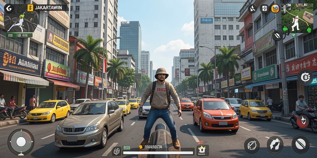 Gameplay seru di JAKARTAWIN dengan eksplorasi petualangan yang mendebarkan.