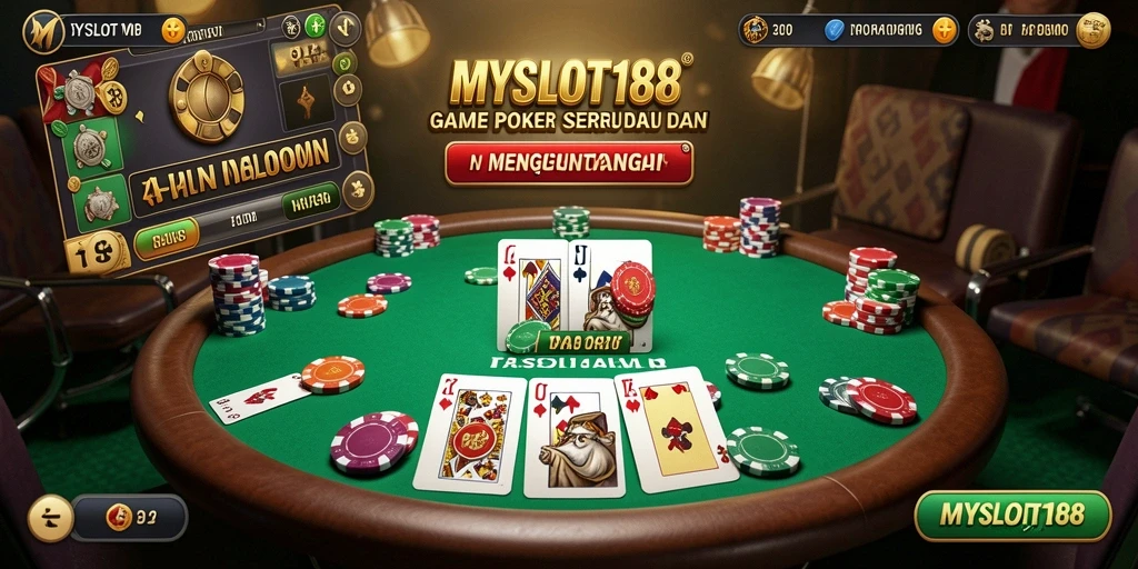 Tampilan gameplay seru di MYSLOT188 saat bermain poker.