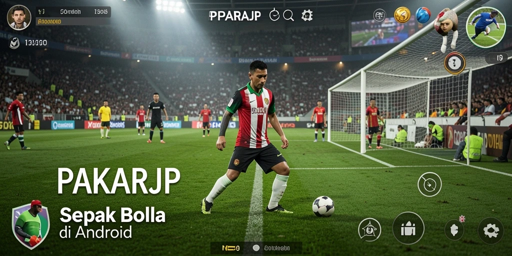 Screenshot PAKARJP menunjukkan momen seru dalam permainan sepak bola.