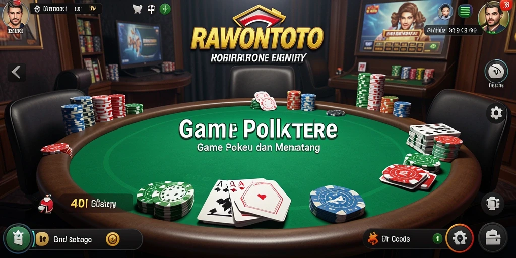 Gambar gameplay Poker seru di RAWONTOTO dengan pemain aktif.