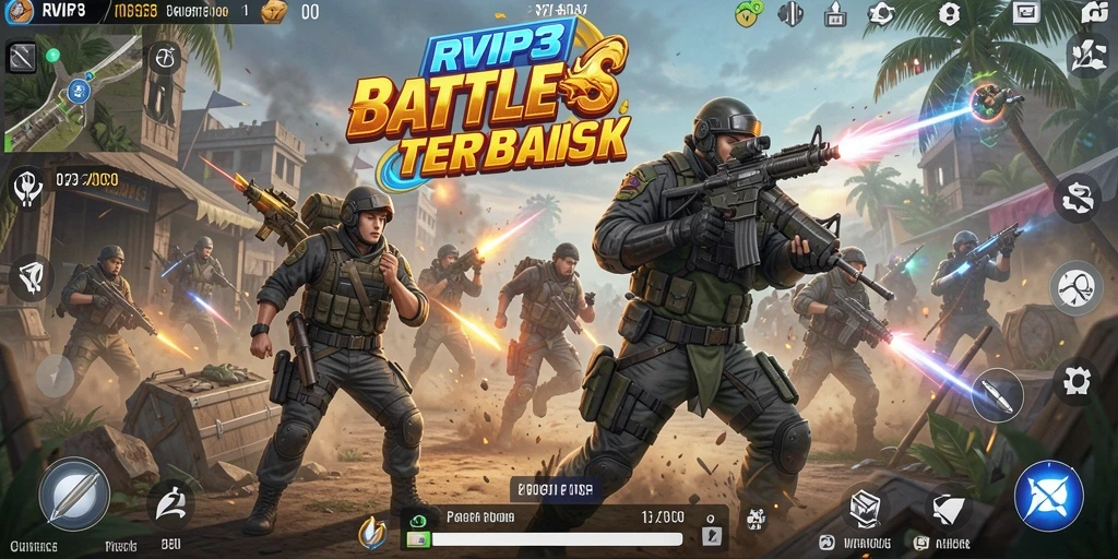 Tampilan gameplay menarik dari RVIP3 dalam momen pertarungan Battle Royale.