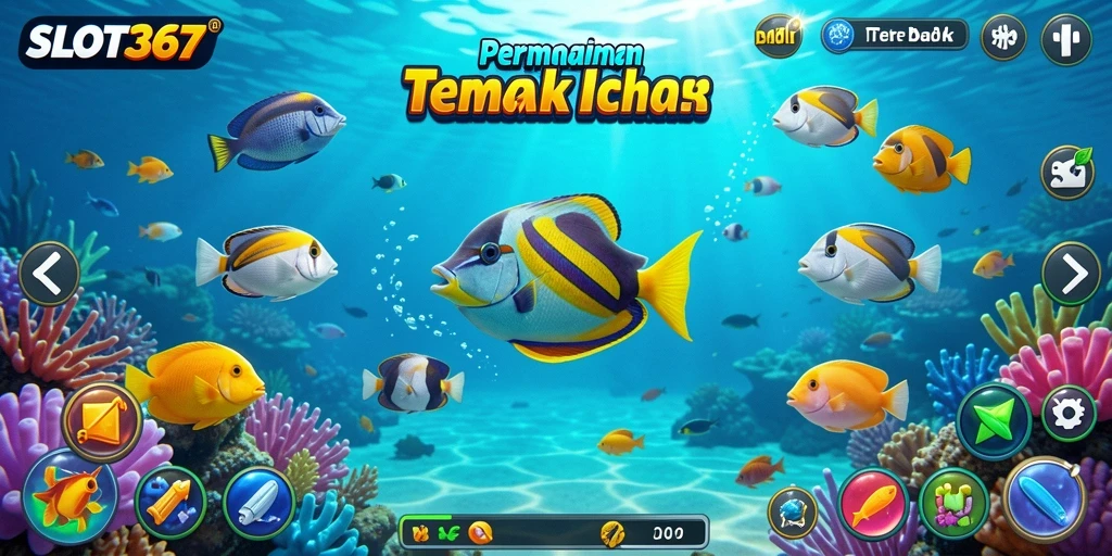 Screenshot gameplay SLOT367 menampilkan aksi seru menembak ikan.