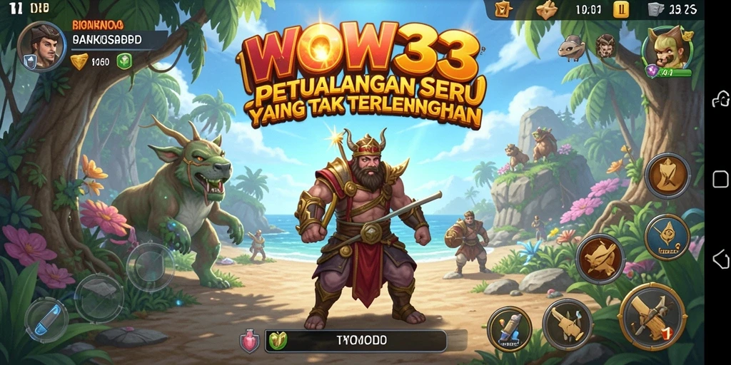 Screenshot gameplay WOW33 menampilkan aksi petualangan yang seru.