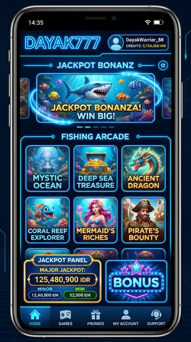 Screenshot dari aplikasi terbaru di dayak777 untuk pengguna Android.